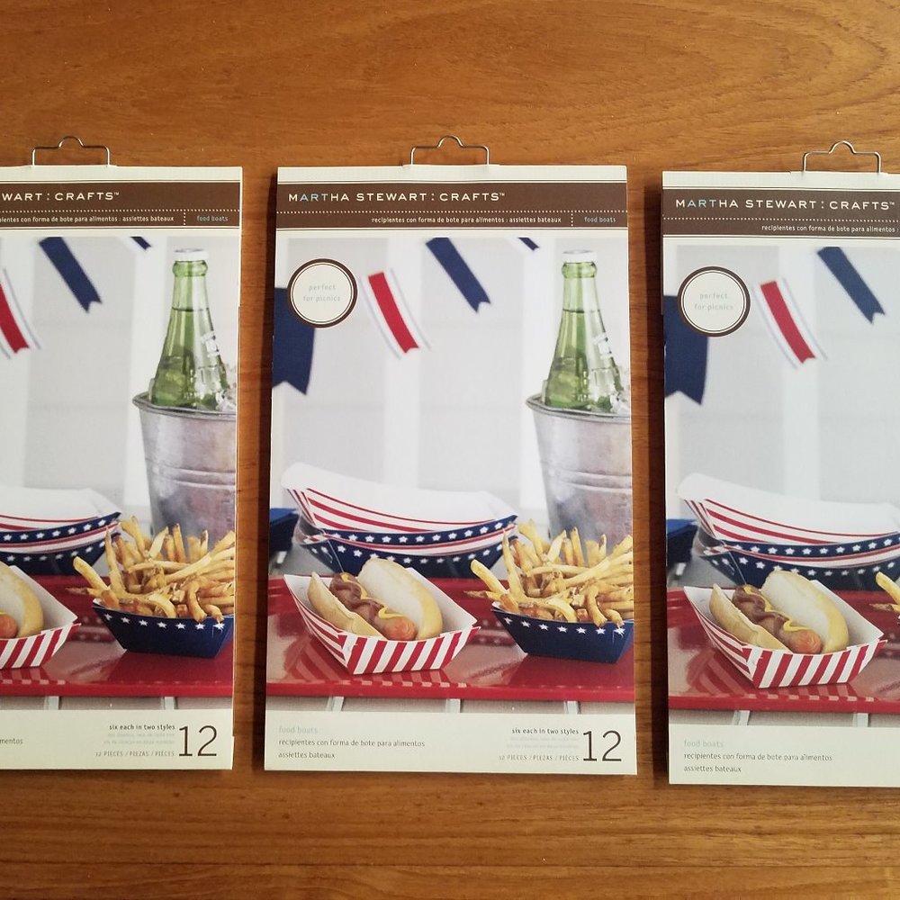 NEW 3 - 12 packs of Martha Stewart Food Boats